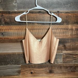 ZARA Metallic Blush top small